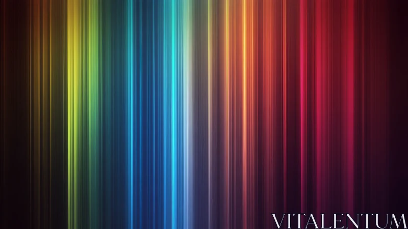 Radiant vertical light spectrum streams across dark space.