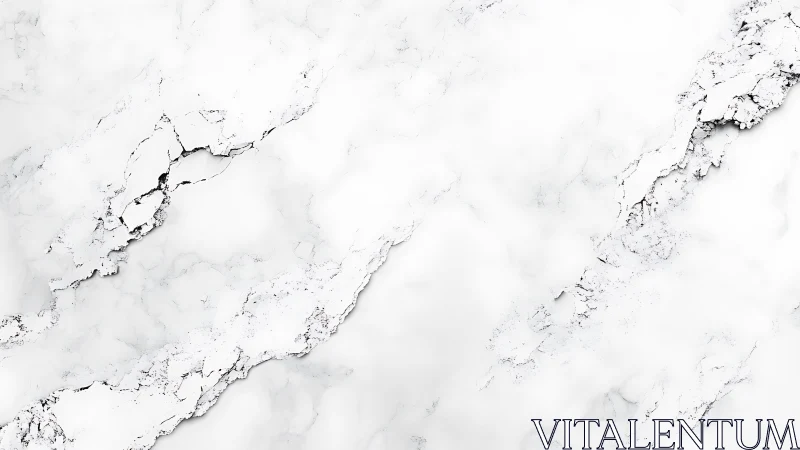 White marble surface shows fine grey veining and fracture lines