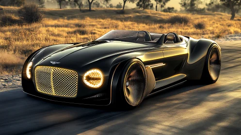 Ultra-low roadster concept with retro-futurist Bentley styling