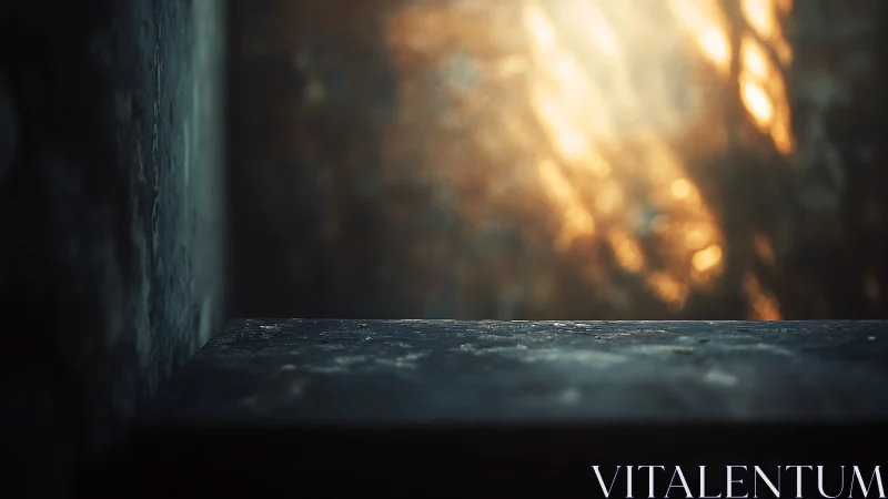 Soft morning light spills gently across a quiet stone ledge