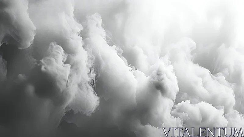 Billowing white clouds drift softly in a calm sky