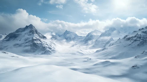 Endless snowy peaks invite quiet winter daydreams