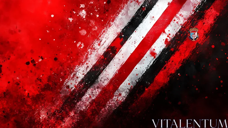 Bold red stripes surge forward in a splash of team pride