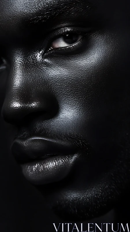 Midnight-lit portrait carves a face from liquid shadow