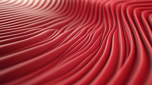 Crimson sculpted waves in flowing abstract surface design.