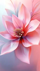 Ethereal Pink Blossom with Golden Center