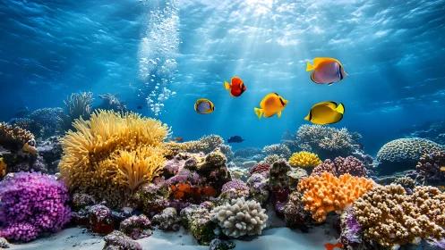 Sunlit coral kingdom where tropical reef fish drift and dazzle.