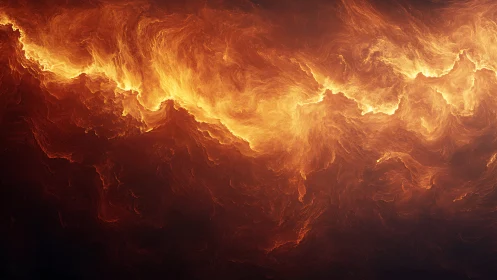 Molten Fire Sky with Swirling Golden Inferno.