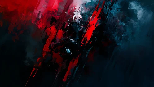 Storm of Crimson and Midnight Hues in Motion.