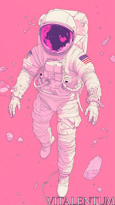 Bubblegum cosmos walker drifting through quiet starlight.