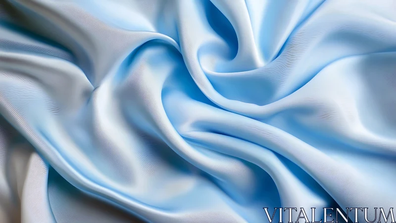 Flowing Blue and White Fabric Waves in Soft Light