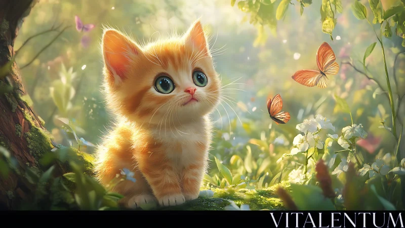 Ember kitten discovers magic in the wildflower garden.