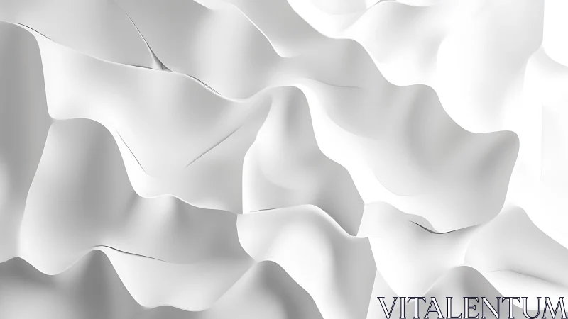 White sculpted folds form abstract flowing topography.