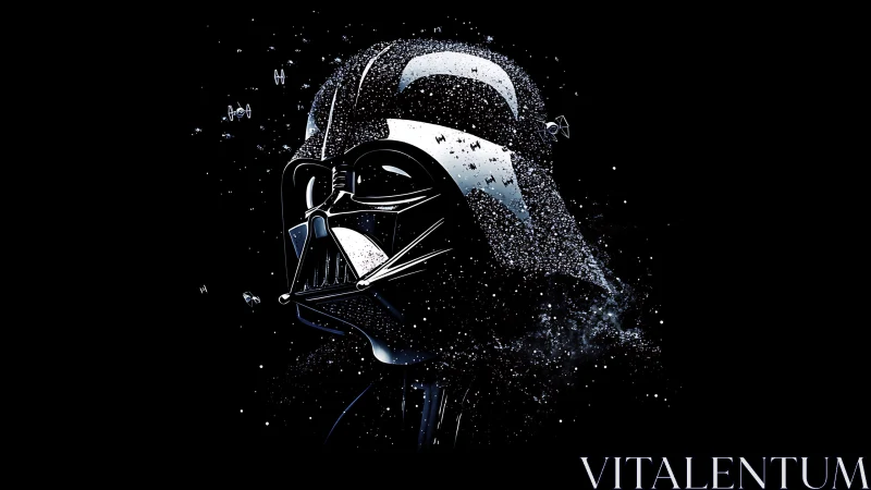 Galactic villain profile rendered in starfield silhouette.