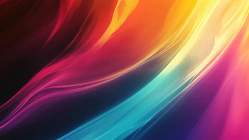 Vibrant flowing gradient waves in multicolor abstract art.