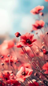 Red Poppies Dancing in Golden Sunlight.