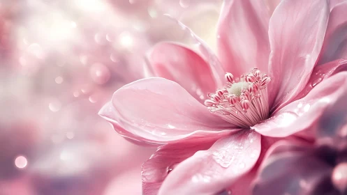 Delicate Pink Petals Dance in Soft Light