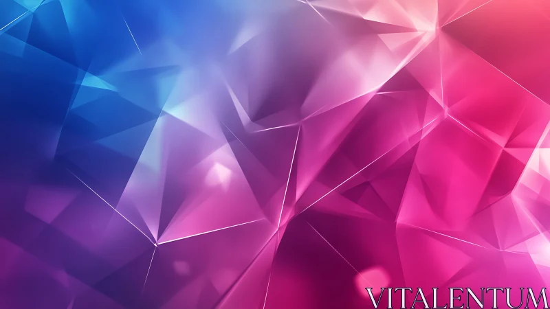 Vibrant Polygonal Abstract Background in Blue and Pink Gradient.