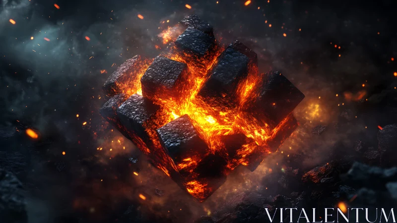 Explosive Eruption of Molten Rocks Engulfed in Fiery Chaos