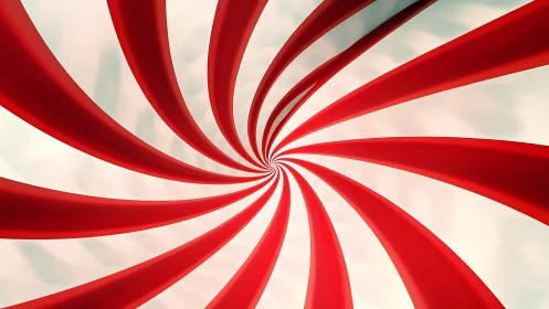 Spiraling Candy Swirl in Bold Red and Creamy White Stripes.