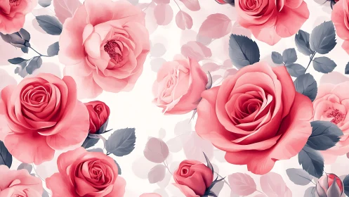 Pink Roses Floral Pattern Design