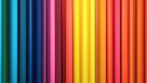 Chromatic pencil parade marching in tight rainbow formation.