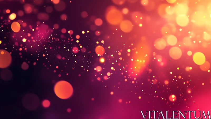Glowing Abstract Bokeh Lights in Warm Pink and Orange Tones.