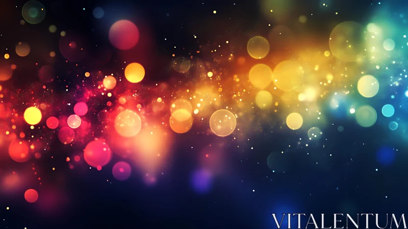 Vibrant bokeh lights in abstract digital style with colorful glow.