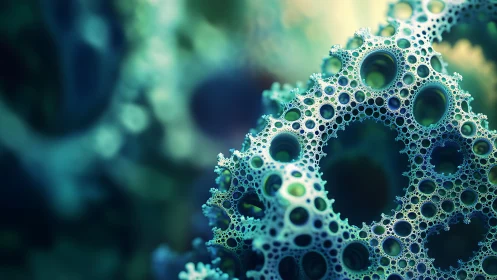 Biomorphic fractal lattice forms luminous cellular macro structure