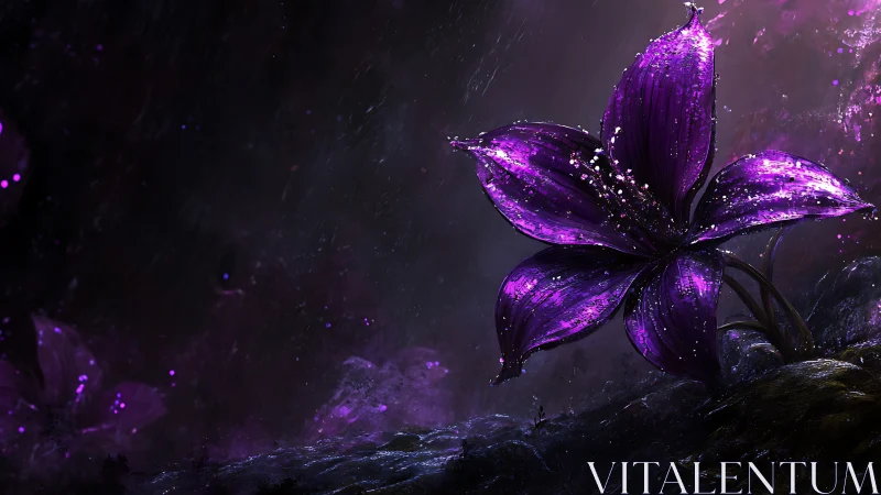 Luminescent blooms burst through darkness with electrifying elegance