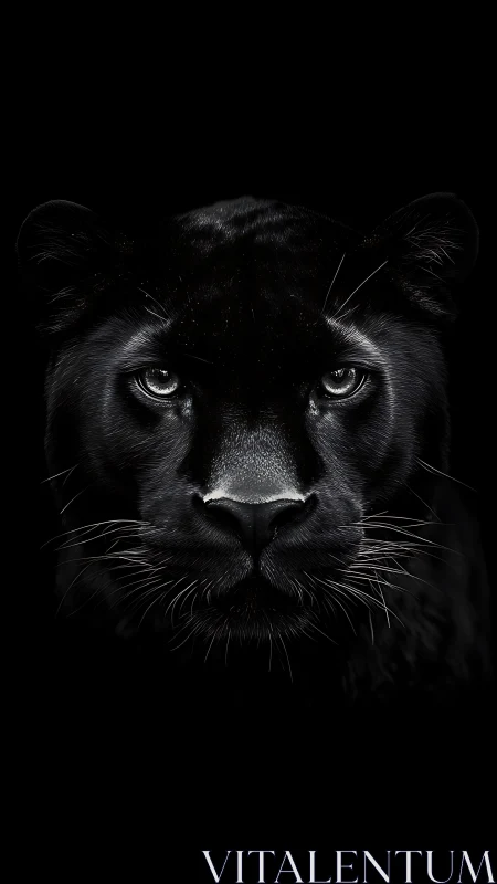 Black Panther Portrait with Piercing Eyes
