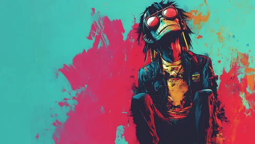 Neon daydream rebel in bold splashes of teal and pink.