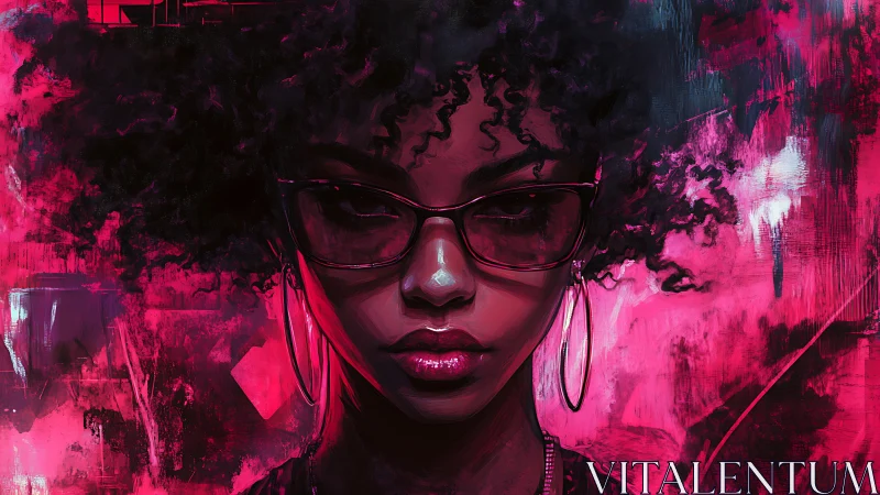 Neon-infused digital portrait renders introspective urban gaze