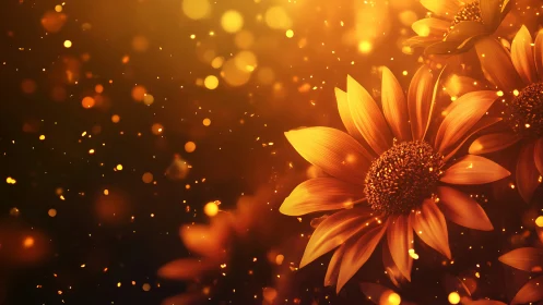Golden Sunflowers Glow with Warm Enchantment.