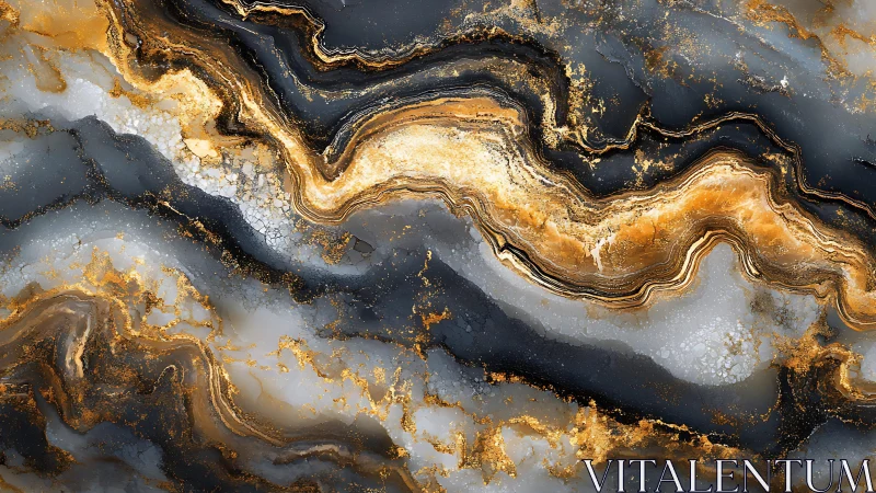 Luxurious Abstract Marble Texture with Gold Veins in Modern Art.