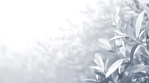 Minimalist close-up of silver leaves in soft natural light.