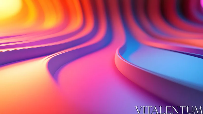 Curved gradient bands in layered abstract digital composition.