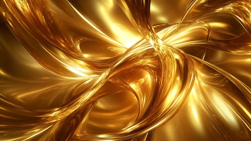 Metallic golden ribbons forming abstract intertwined loops.