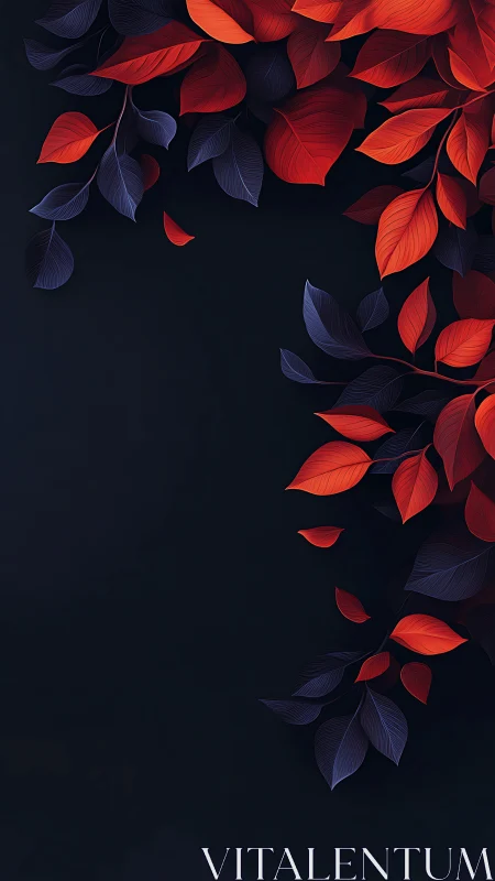 Midnight crimson foliage drifting across velvet dusk.