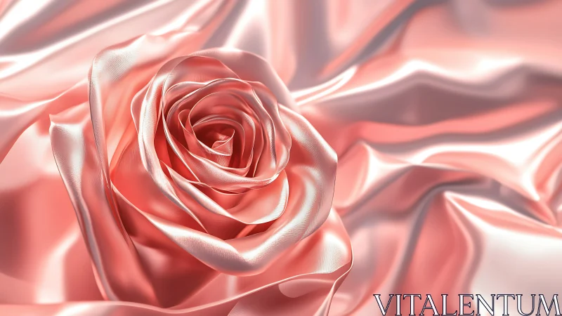 Coral Rose Bloom Close-Up with Silk Texture.