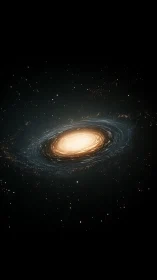 Spiral galaxy with bright central core on dark star field.