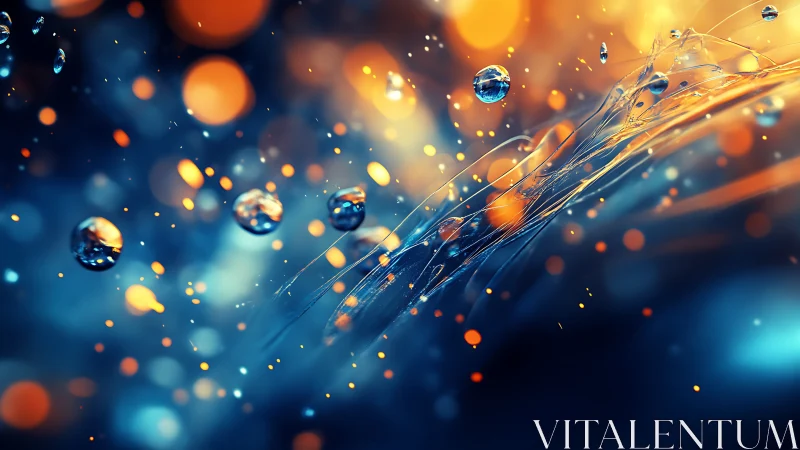 Dynamic bokeh stream with liquid light particle trails.