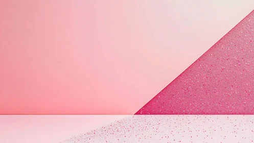 Pink gradient background incorporates textured geometric plane