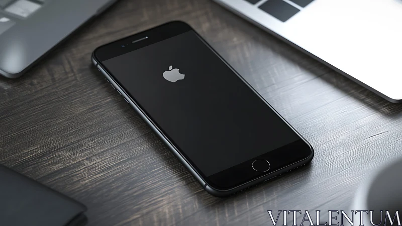 iPhone on Desk: Sleek Technology Meets Workspace Calm.