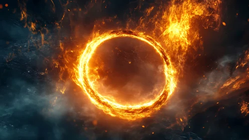 Blazing Ring of Fire Erupts Through Cosmic Darkness