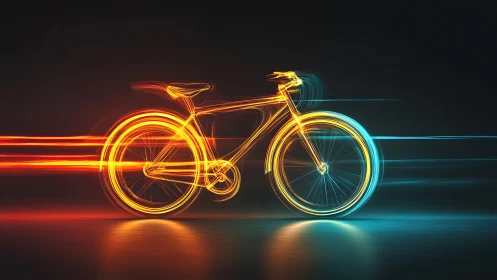 Neon-Lit Bicycle With Dynamic Light Trails