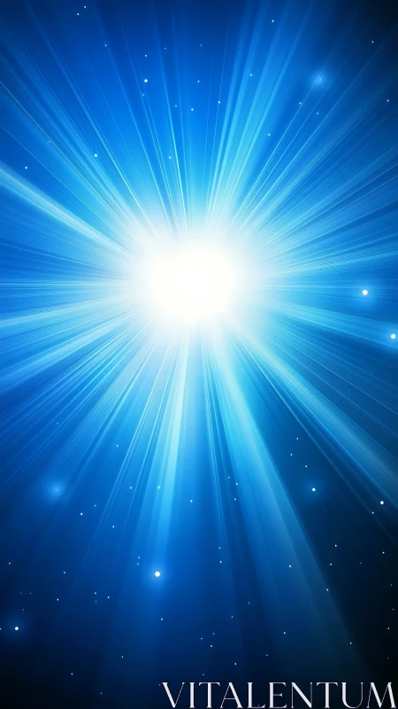 Radiant blue starburst sky glowing with hopeful light.