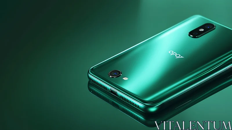 OPPO Smartphone in Turquoise: Premium Design and Dual Camera System.