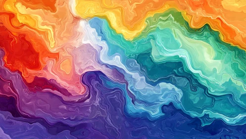 River of Melted Rainbows Swirling Through Chromatic Clouds.