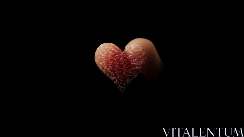 Copper Heart Form with Dynamic Textural Surface Against Black